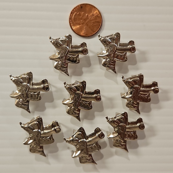 Lots of Western themed crafting brads charms    and More silver blue gold - Picture 7 of 14